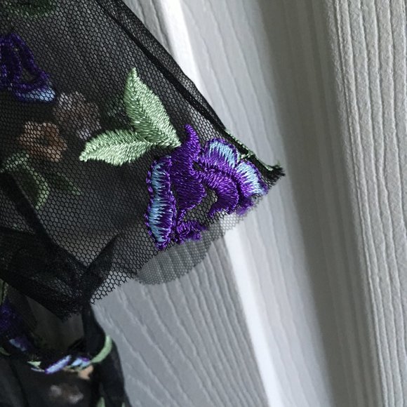 5 for $45 Kimchi Blue Embroidered Sheer Tee - Picture 5 of 8